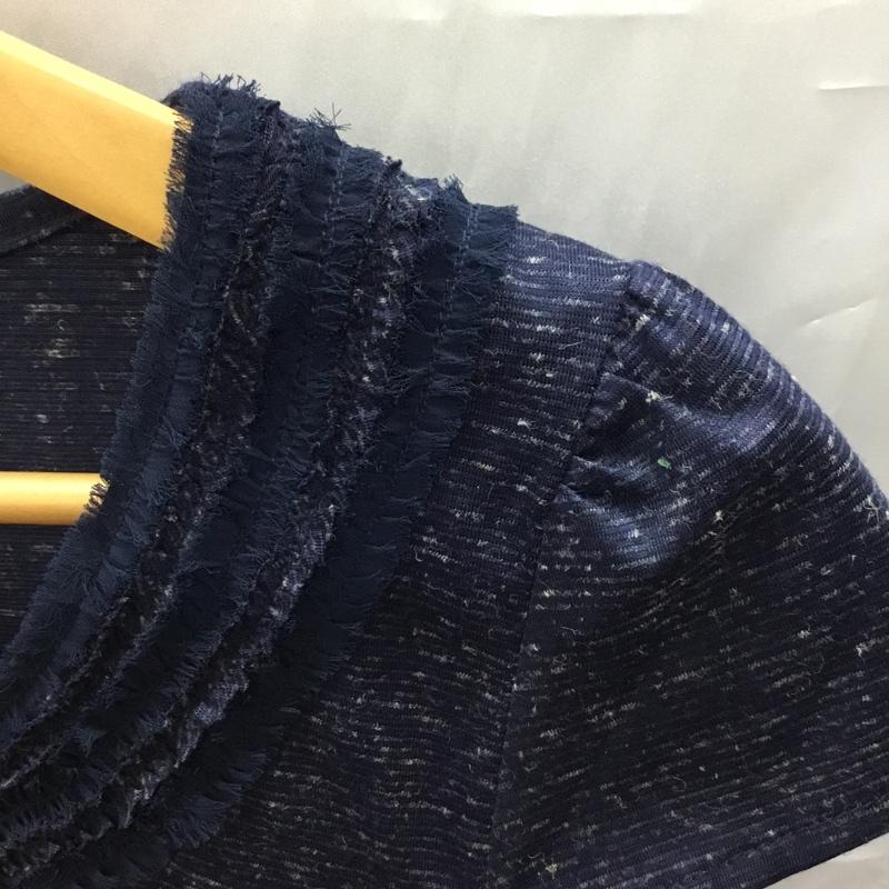 グリーンレーベルリラクシング green label relaxing カットソー 半袖 3517-699-0369 フレンチスリーブ 無地 紺 / ネイビー / レディース USED 古着 中古 10118157