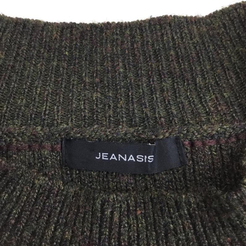 ジーナシス JEANASIS ニット、セーター 長袖 JS064135MN FREE 無地 カーキ / カーキ / レディース USED 古着 中古 10138244