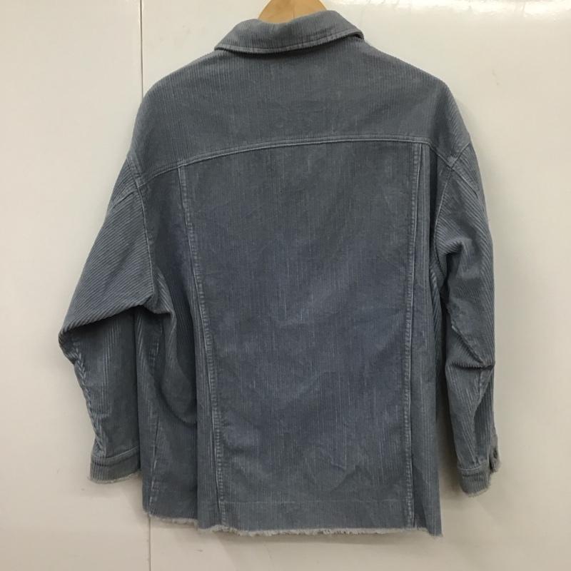 ザラ ZARA ジャケット、上着 ジャケット、ブレザー 8372/222/403 コーデュロイ シャツ ジャケット カットオフ S 無地 水色 / ライトブルー / レディース USED 古着 中古 10131574