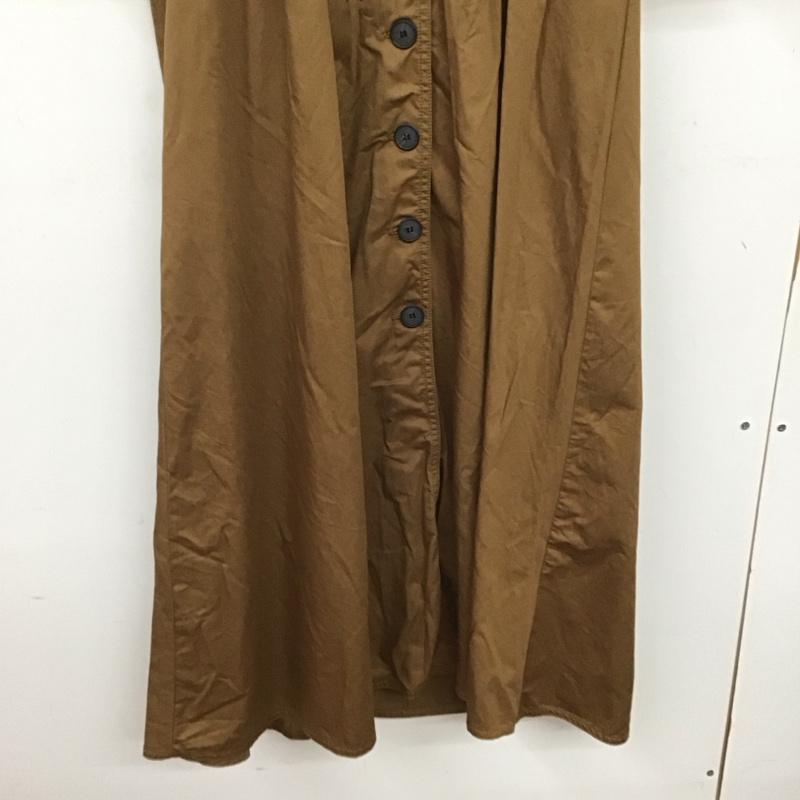 ザラティーアールエフ ZARA TRF ワンピース ロングスカート 長袖シャツロングワンピース 前開 フレアスカート L 無地 茶 / ブラウン / レディース USED 古着 中古 10134321