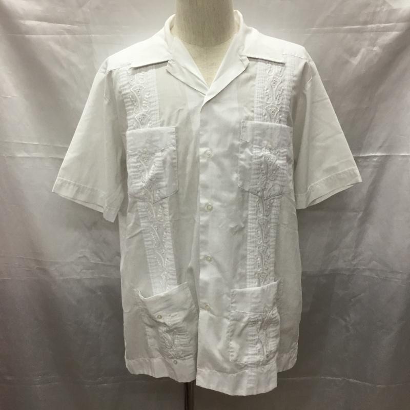 古着 USED シャツ、ブラウス 半袖 半袖シャツ カラーシャツ 半袖カットソー 総柄 白 / ホワイト /  メンズ USED 古着 中古 10113295