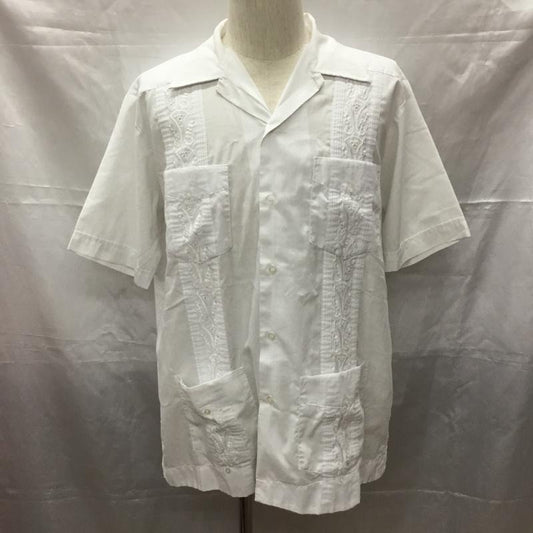 古着 USED シャツ、ブラウス 半袖 半袖シャツ カラーシャツ 半袖カットソー 総柄 白 / ホワイト /  メンズ USED 古着 中古 10113295