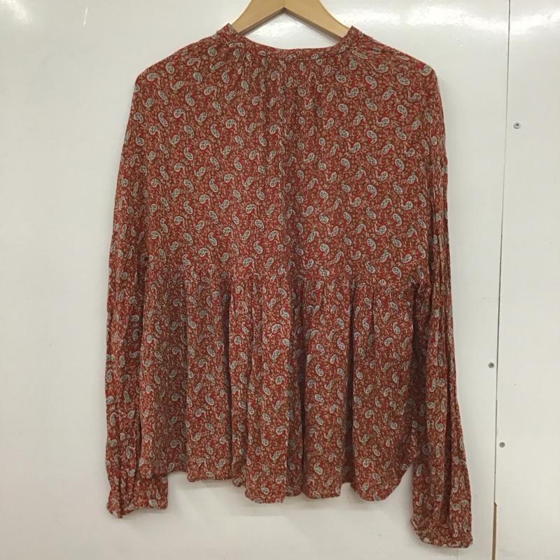 ザラ ZARA カットソー 長袖 L 総柄 赤 / レッド / レディース USED 古着 中古 10130292