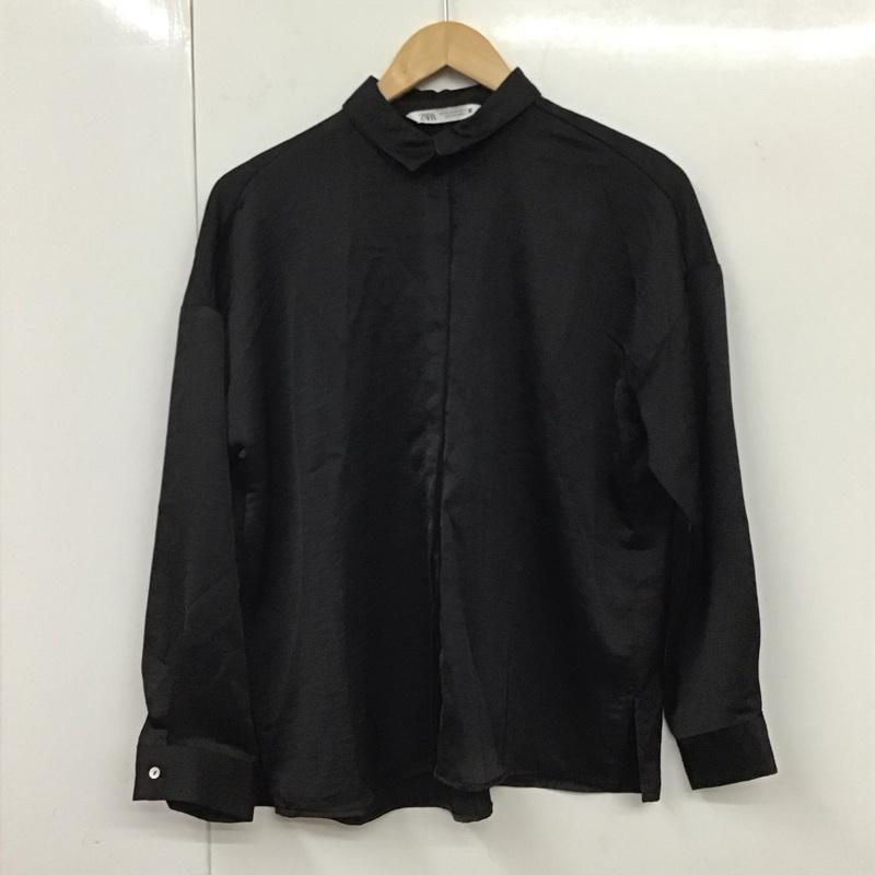 ザラ ZARA シャツ、ブラウス 長袖 XS 無地 黒 / ブラック / レディース USED 古着 中古 10131710
