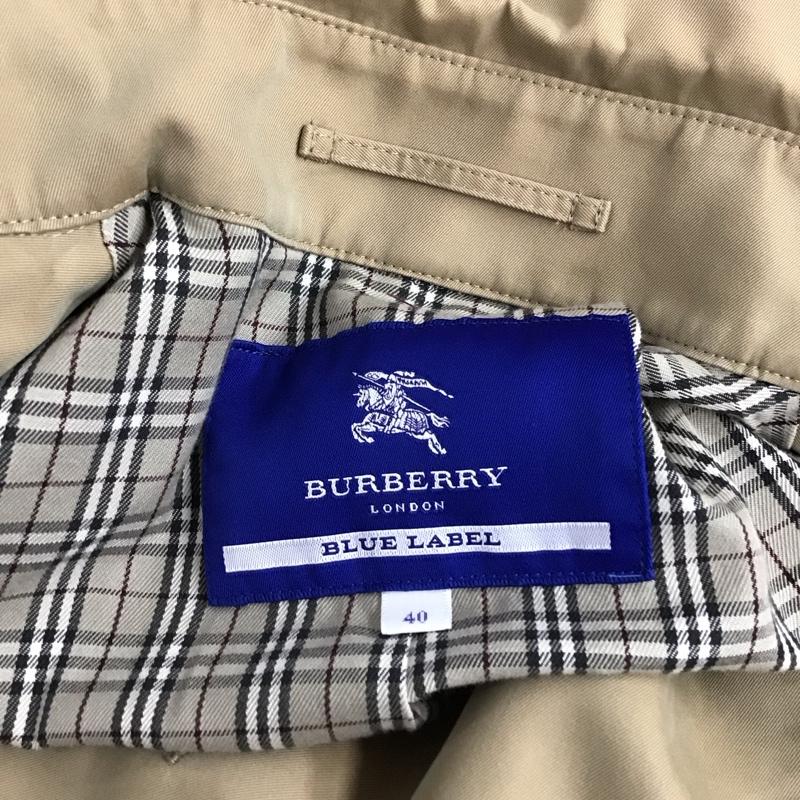 バーバリーブルーレーベル BURBERRY BLUE LABEL コート トレンチコート 40 無地 ベージュ / ベージュ / レディース USED 古着 中古 10119778