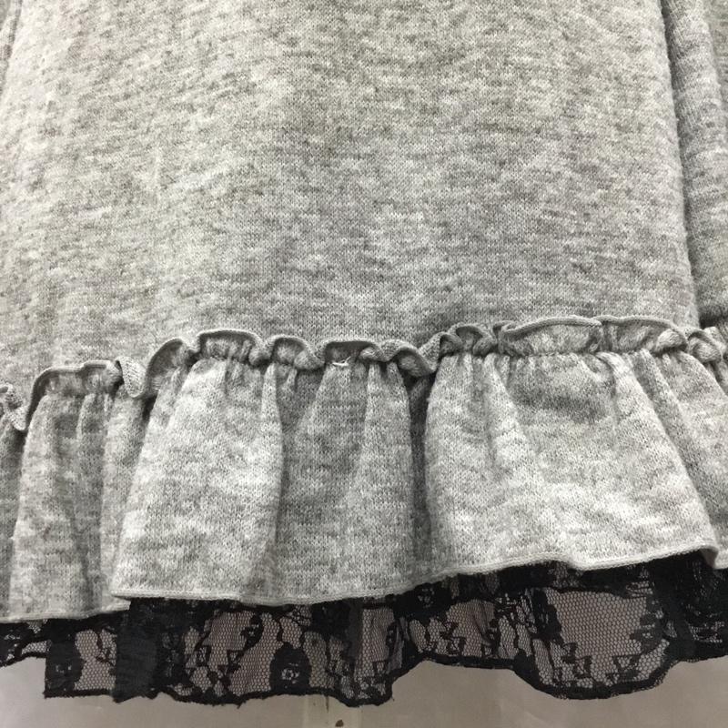 セシルマクビー CECIL McBEE チュニック 長袖 レース ミニワンピース 無地 灰 / グレー / レディース USED 古着 中古 10118491