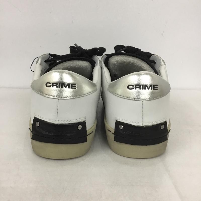 古着 USED スニーカー スニーカー CRIME LONDON 17009PP6.10 レザー 41 箱有 ロゴ、文字 白 / ホワイト / X 銀 / シルバー / X 青 / ブルー / メンズ USED 古着 中古 10139064