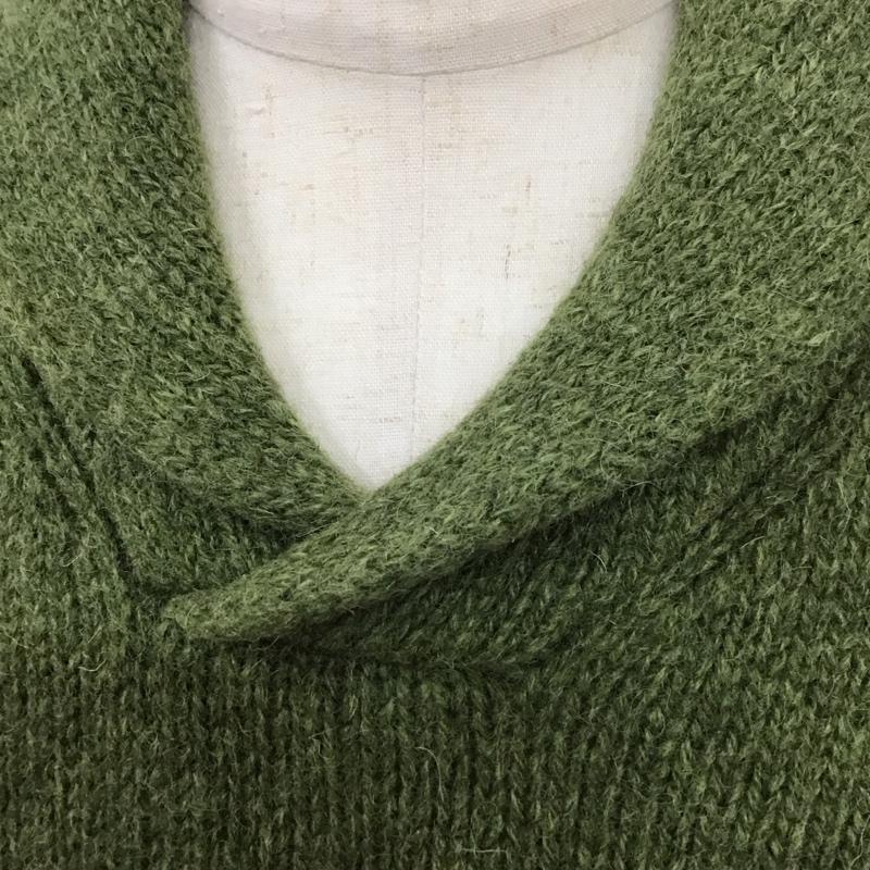 エルエルビーン L.L.Bean ニット、セーター 長袖 0 HLV5 エルボーパッチ ショールカラー M 無地 緑 / グリーン / メンズ USED 古着 中古 10112653