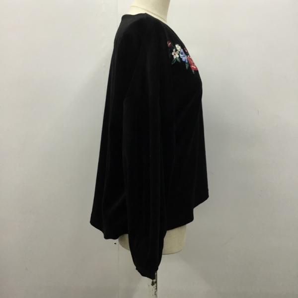 イング INGNI カットソー  長袖カットソー 刺繍 M 無地 黒 / ブラック /  レディース USED 古着 中古 10026867