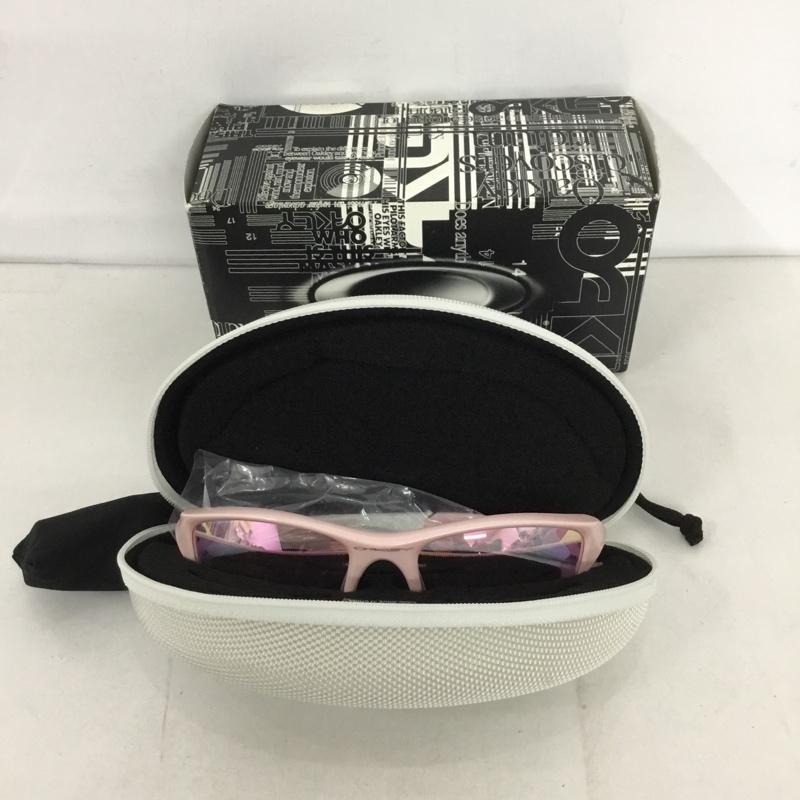 オークリー OAKLEY めがね・サングラス サングラス 03-886J FLAK JACKET スポーツサングラス ミラーレンズ 箱有 ロゴ、文字 桃 / ピンク / X 白 / ホワイト / メンズ USED 古着 中古 10129379