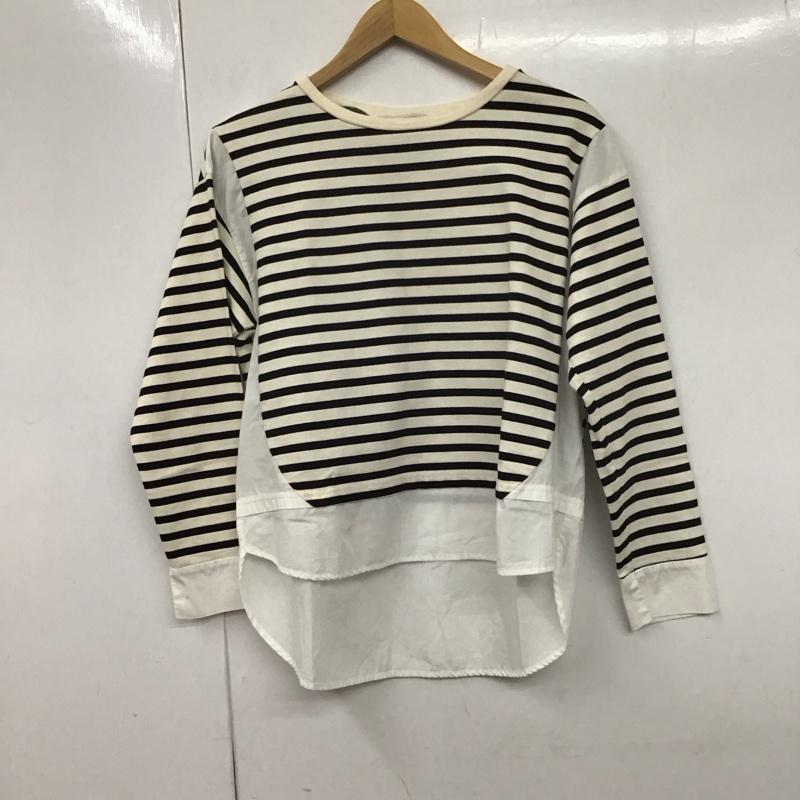 ルカ/レディラックルカ LUCA/LADY LUCK LUCA Tシャツ 長袖 ボーダー柄 白 / ホワイト / X 黒 / ブラック / レディース USED 古着 中古 10130235