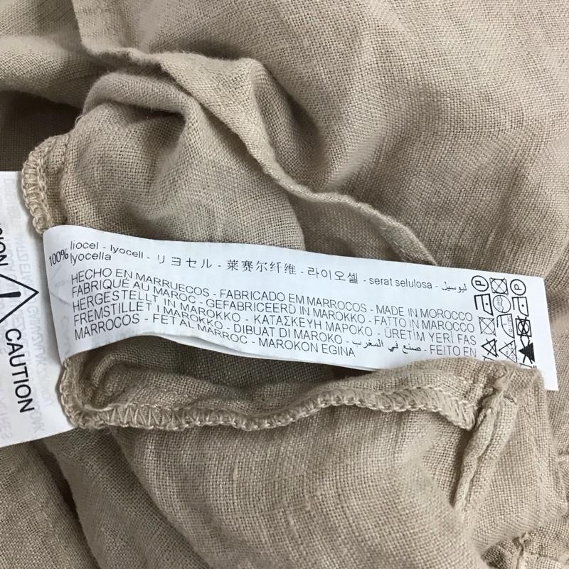 ザラ ZARA シャツ、ブラウス 半袖 2402 500 711 スキッパーシャツ L 無地 ベージュ / ベージュ / レディース USED 古着 中古 10117397