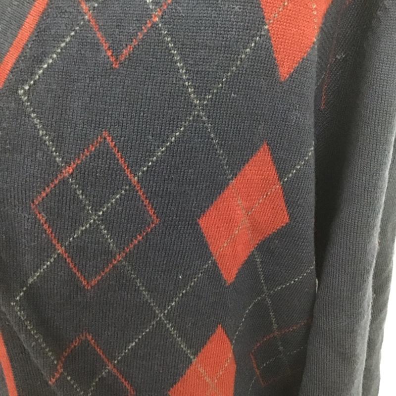 ブルックスブラザーズ BROOKS BROTHERS カーディガン 長袖 Vネック ウール アーガイル M アーガイル柄 紺 / ネイビー / X ボルドー / ボルドー / メンズ USED 古着 中古 10111260
