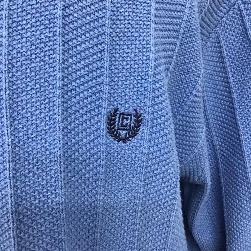 チャップス CHAPS ニット、セーター 長袖 長袖ニットカットソー ニット セーター クルーネックニット L ロゴ、文字 水色 / ライトブルー / メンズ USED 古着 中古 10124600