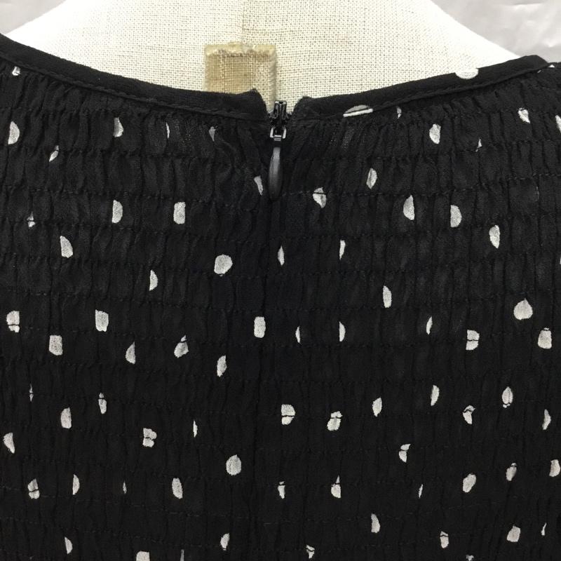 ザラ ZARA カットソー 長袖 長袖カットソー クルーネックカットソー ロングスリーブカットソー シャツカットソー S ドット 黒 / ブラック / レディース USED 古着 中古 10115792