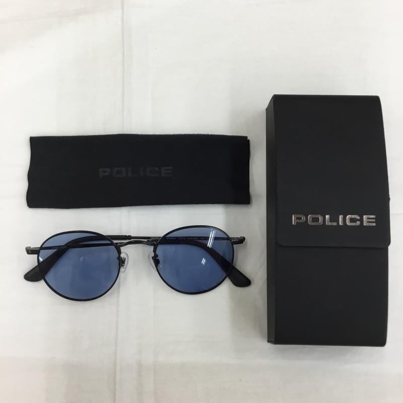 ポリス POLICE めがね・サングラス サングラス SPLM36J ロゴ、文字 黒 / ブラック / X 青 / ブルー / メンズ USED 古着 中古 10136409