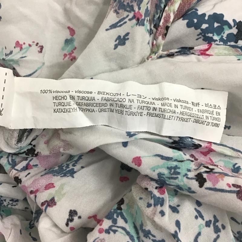 ザラ ZARA ワンピース ロングスカート シャツワンピース M 総柄 X 花柄 白 / ホワイト / レディース USED 古着 中古 10128870