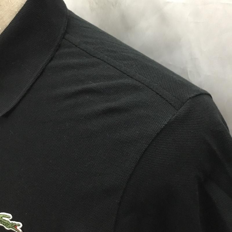 ラコステ LACOSTE ポロシャツ 半袖 半袖ポロシャツ カラーシャツ 半袖カットソー 3 ロゴ、文字 黒 / ブラック /  メンズ USED 古着 中古 10112411