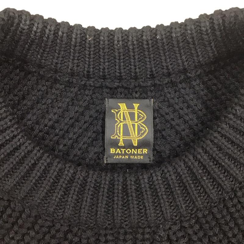 バトナー BATONER ニット、セーター 長袖 長袖ニットカットソー ニット セーター クルーネックニット 1 無地 紺 / ネイビー /  メンズ USED 古着 中古 10113184