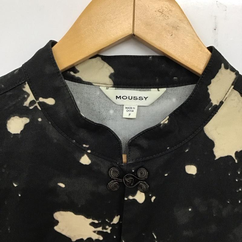 マウジー MOUSSY シャツ、ブラウス 長袖 010ESB30-0410 BLEACH PRINTED SHIRT チャイナシャツ FREE 黒 / ブラック / レディース USED 古着 中古 10137777