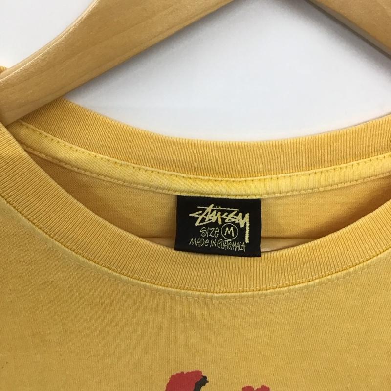 ステューシー STUSSY Tシャツ 半袖 半袖カットソー プリントTシャツ クルーネックカットソー M ロゴ、文字 黄 / イエロー / メンズ USED 古着 中古 10137957