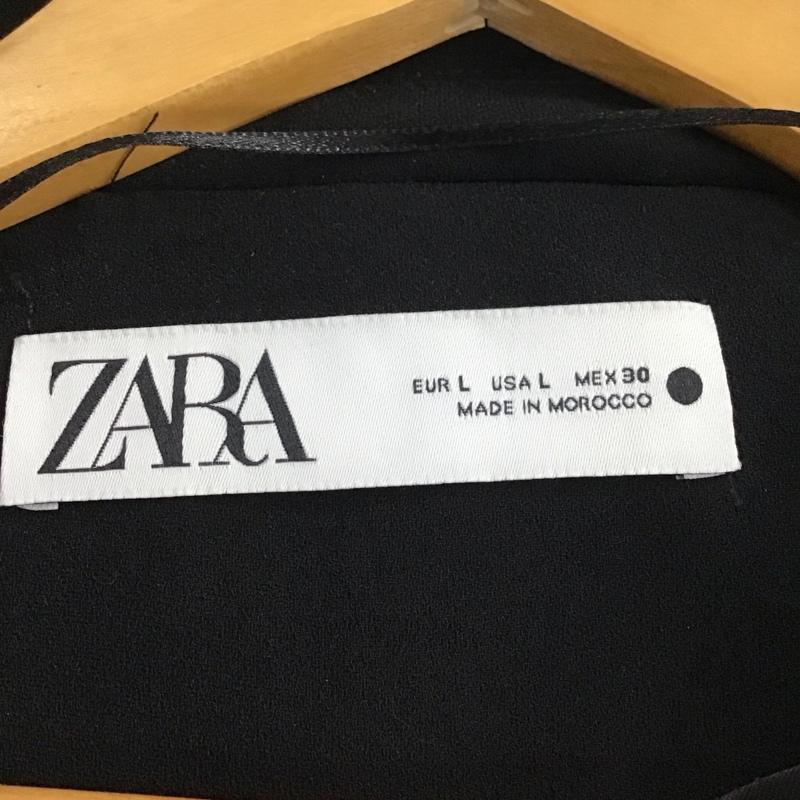ザラ ZARA ベスト ベスト オーバーサイズベスト ノースリーブカットソー 前ボタン L 無地 黒 / ブラック / レディース USED 古着 中古 10136750