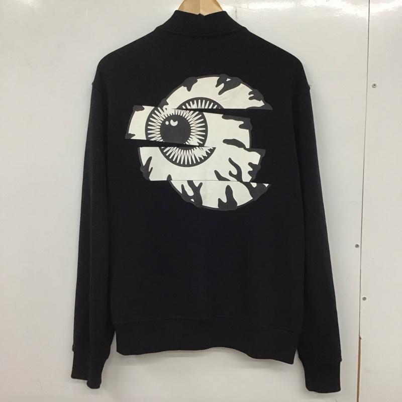 ミシカ MISHKA トレーナー 長袖 長袖ジャケット スウェットジャケット 前ボタン M ロゴ、文字 黒 / ブラック / メンズ USED 古着 中古 10133997