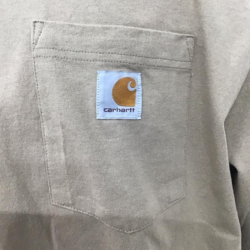 カーハート Carhartt Tシャツ 半袖 半袖カットソー プリントTシャツ クルーネックカットソー L ロゴ、文字 ベージュ / ベージュ / メンズ USED 古着 中古 10107988
