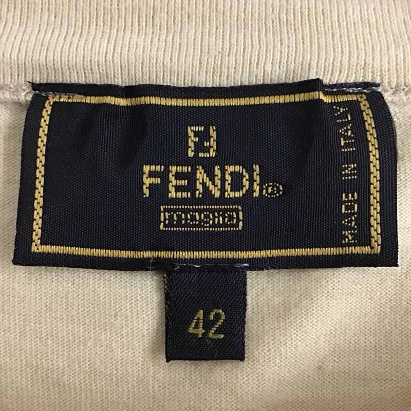 フェンディ FENDI Tシャツ 半袖 42 ロゴ、文字 ベージュ / ベージュ / レディース USED 古着 中古 10133310