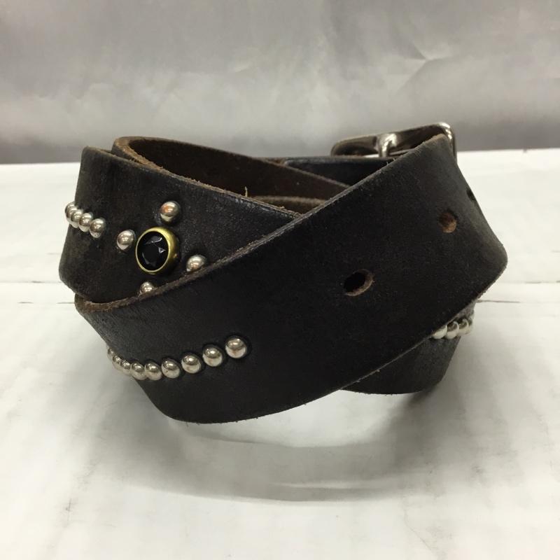 フラットヘッド The Flat Head ベルト・バックル ベルト レザー 33 スタッズ 黒 / ブラック / メンズ USED 古着 中古 10113730
