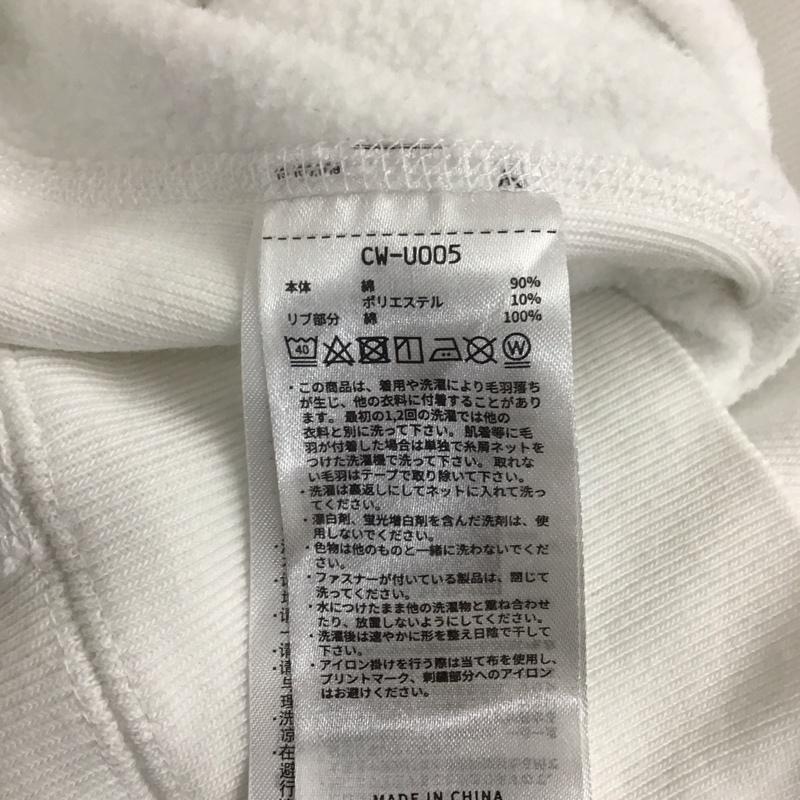 チャンピオン Champion トレーナー 長袖 CW-U005 ルーズシルエット カレッジロゴ スウェット リバースウィーブ 裏起毛 L ロゴ、文字 白 / ホワイト / レディース USED 古着 中古 10109444