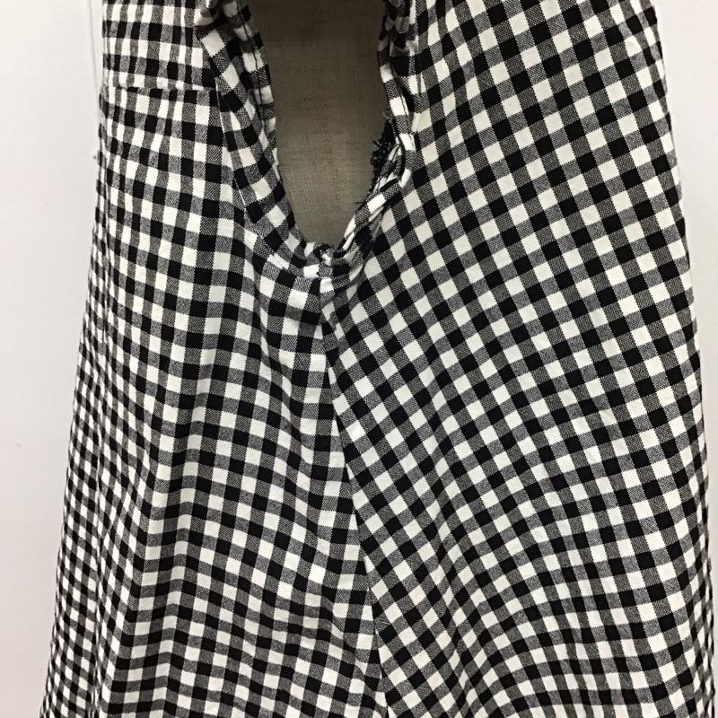 ザラ ZARA TRAFALUC カットソー 半袖 フレンチスリーブ L チェック 白 / ホワイト / X 黒 / ブラック /  レディース USED 古着 中古 10114083