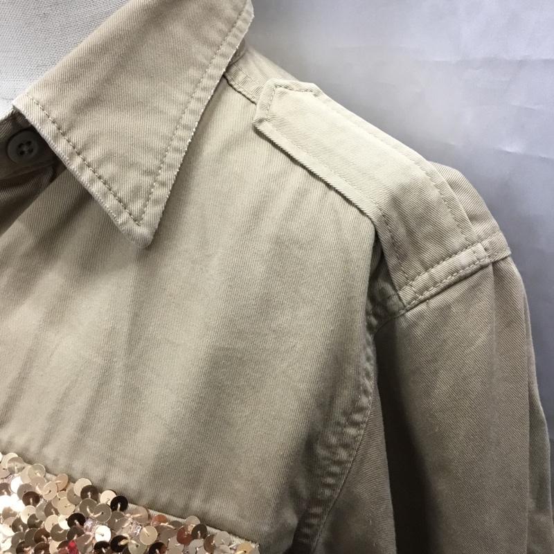 ユナイテッドアローズ UNITED ARROWS シャツ、ブラウス 長袖 1511-199-0275 スパンコール 無地 茶 / ブラウン / レディース USED 古着 中古 10118482