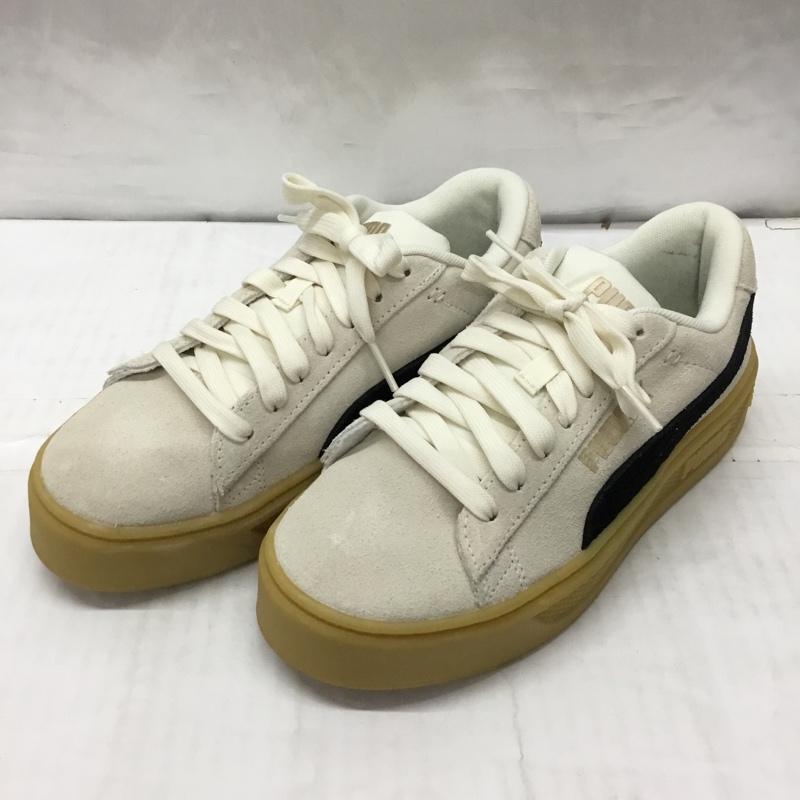 プーマ PUMA スニーカー スニーカー 391942-01 スマッシュ プラットフォーム 23cm 23.0cm ロゴ、文字 黒 / ブラック / X ベージュ / ベージュ / レディース USED 古着 中古 10119568