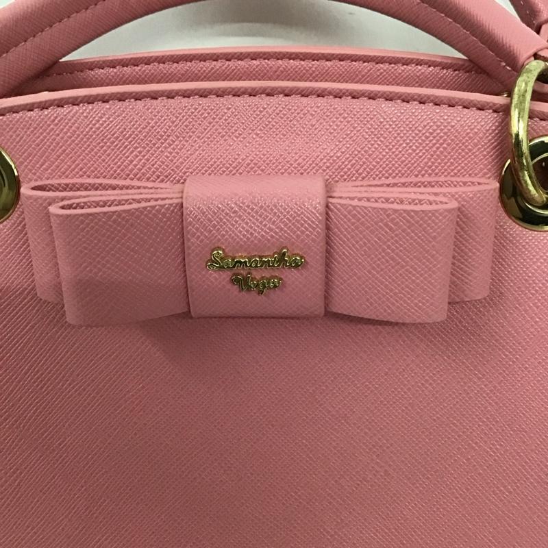 サマンサベガ Samantha Vega ハンドバッグ ハンドバッグ リボン ショルダーバッグ 2WAY ロゴ、文字 桃 / ピンク / レディース USED 古着 中古 10139347