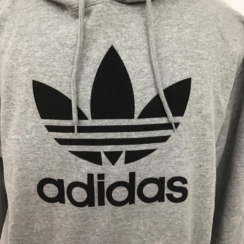 アディダスオリジナルス adidas originals パーカー 長袖 ab8290 プルオーバーフーディ 長袖プルオーバーパーカー ロゴ、文字 灰 / グレー / メンズ USED 古着 中古 10126182