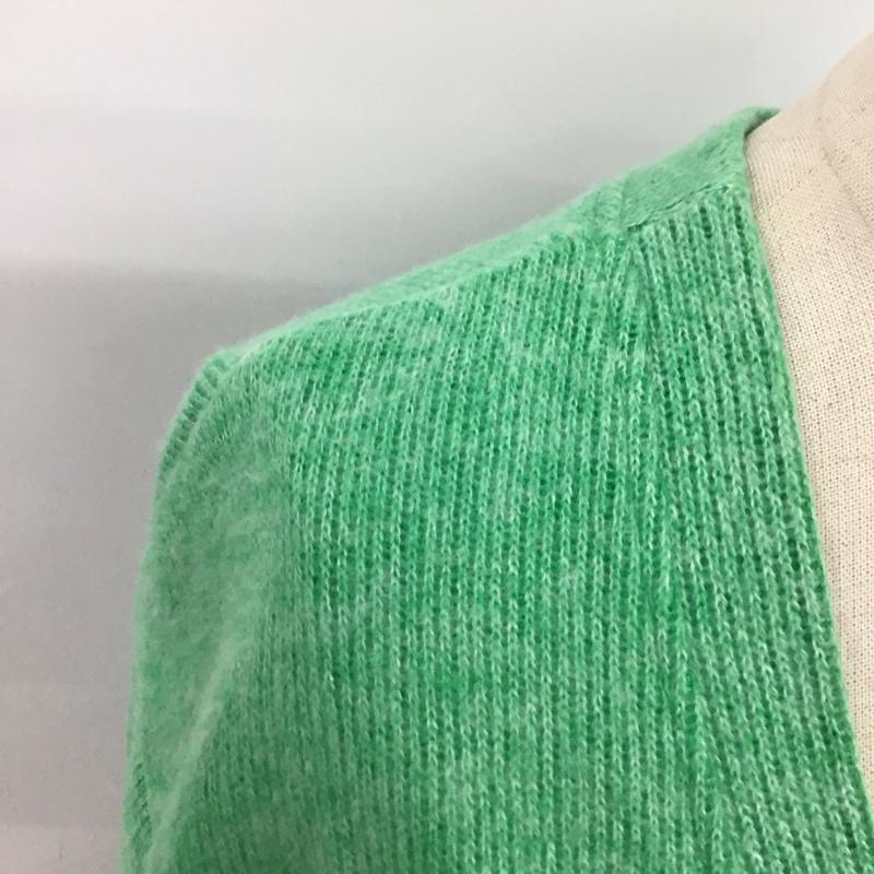 ザラ ZARA カーディガン 長袖 5584/007/500 M 無地 黄緑 / イエローグリーン / レディース USED 古着 中古 10124049
