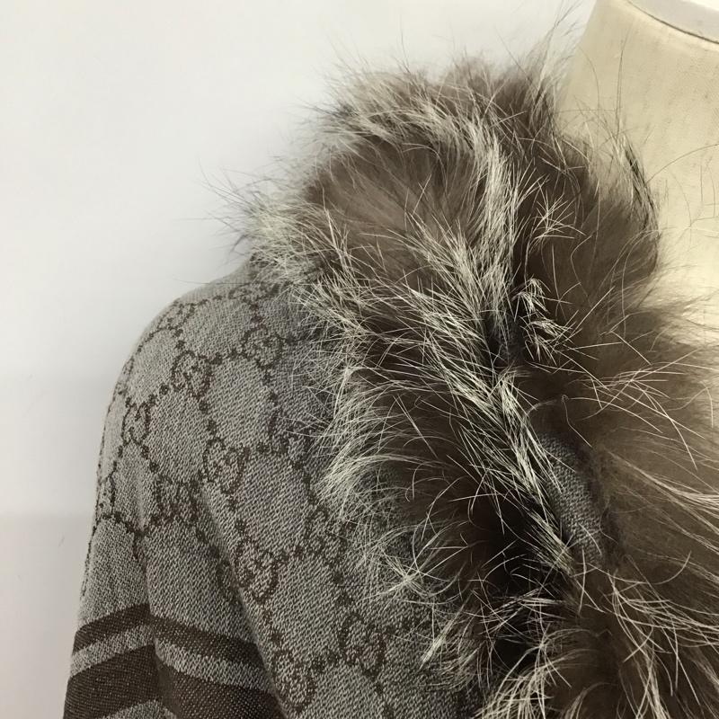 グッチ GUCCI ストール ストール一般 フォックスファーストール ロゴ、文字 灰 / グレー / X 茶 / ブラウン / レディース USED 古着 中古 10132548