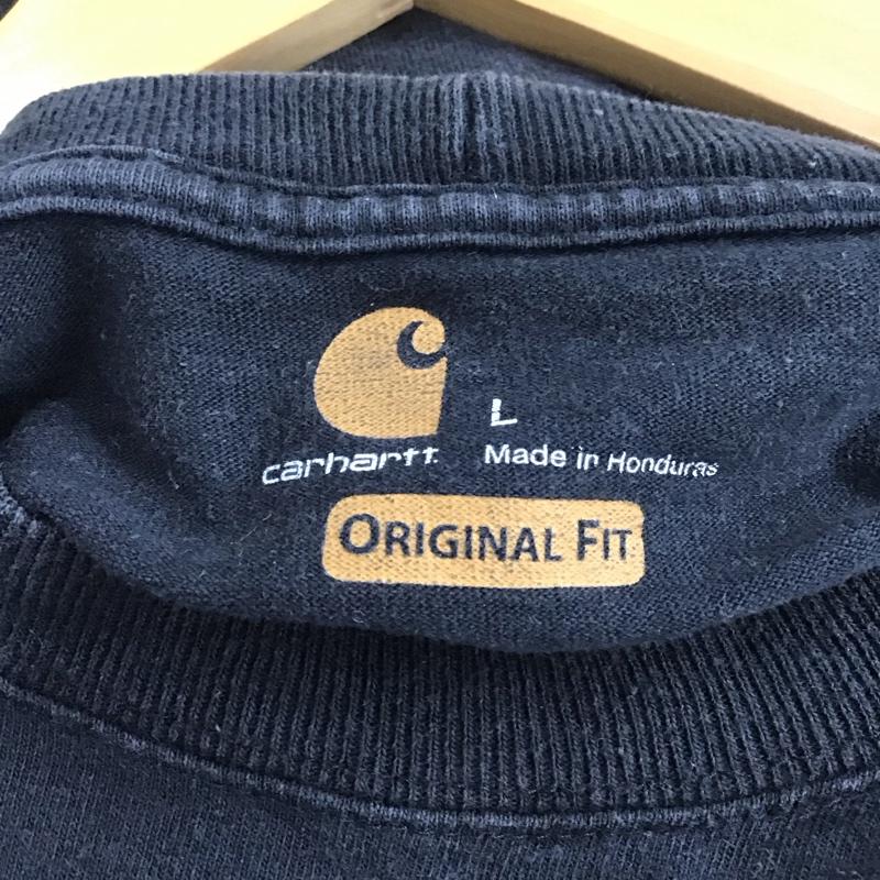カーハート Carhartt Tシャツ 半袖 半袖カットソー プリントTシャツ クルーネックカットソー L ロゴ、文字 黒 / ブラック / メンズ USED 古着 中古 10137076