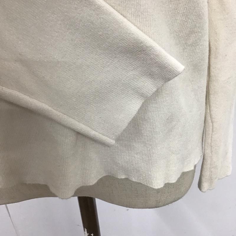 ナチュラルビューティーベーシック NATURAL BEAUTY BASIC ニット、セーター 長袖 017-1170210 総針ボートネックニット 長袖ニットカットソー M 無地 ベージュ / ベージュ / レディース USED 古着 中古 10121651