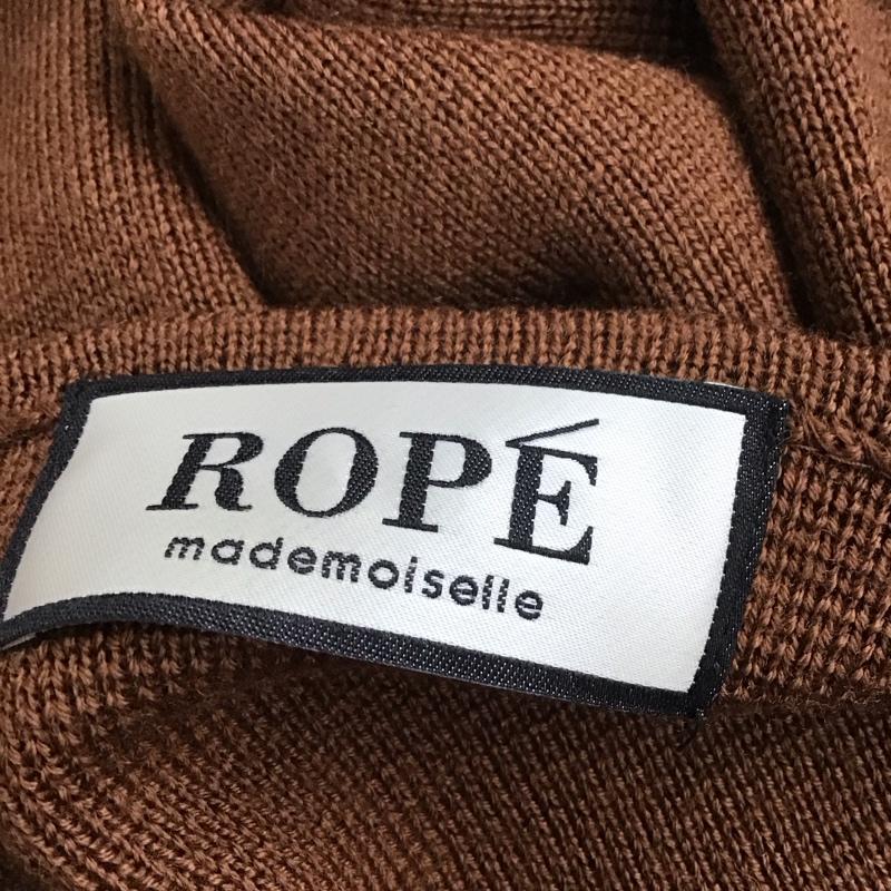 ロペマドモアゼル ROPE mademoiselle ニット、セーター 長袖 長袖ニットカットソー ニット セーター クルーネックニット M 無地 茶 / ブラウン / レディース USED 古着 中古 10123919