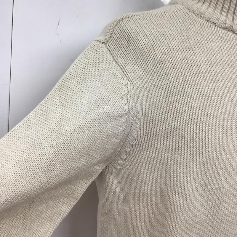 チャップス CHAPS ニット、セーター 長袖 長袖ニットカットソー ニット セーター ジップアップネックニット M ロゴ、文字 白 / ホワイト / メンズ USED 古着 中古 10124846