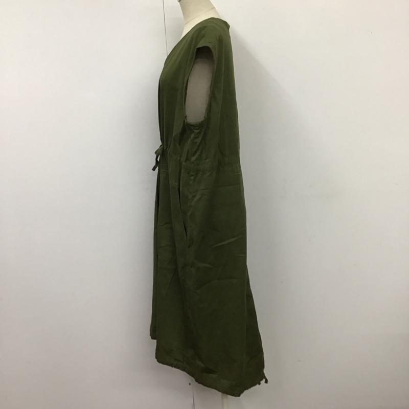 ダブルクローゼット w closet ワンピース ロングスカート ノースリーブワンピース ロングワンピース 前開き 無地 カーキ / カーキ / レディース USED 古着 中古 10115244