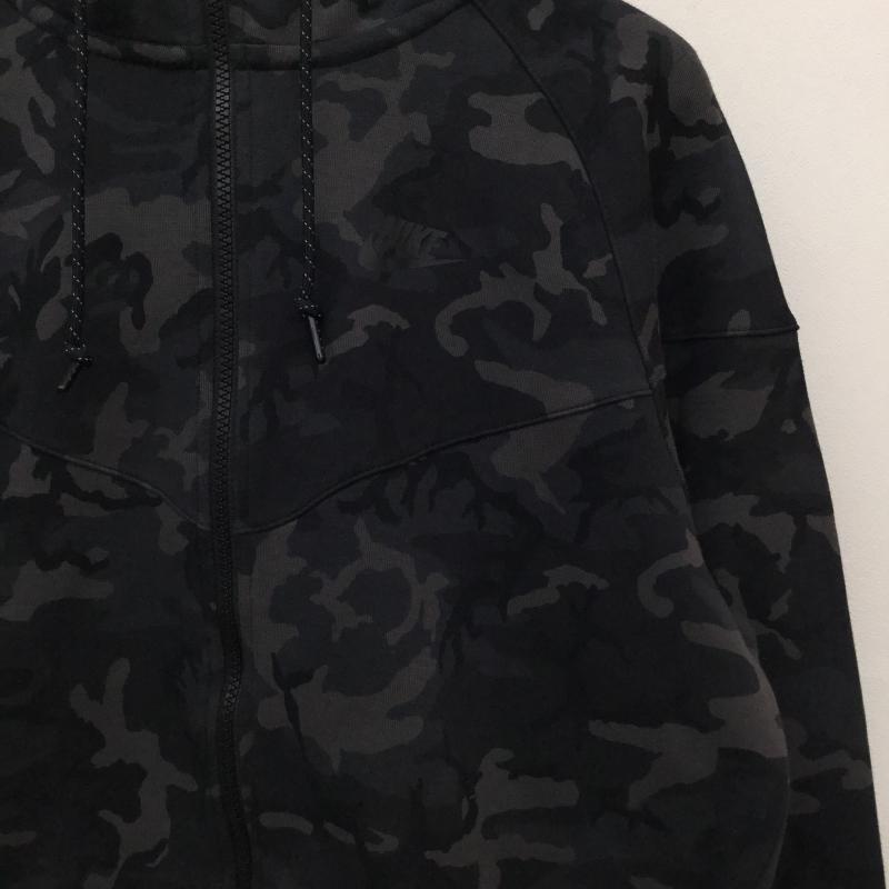 ナイキ NIKE パーカー 長袖 694005-233 テック フリース ジップアップ パーカー L カモフラージュ柄・迷彩 黒 / ブラック / メンズ USED 古着 中古 10136087