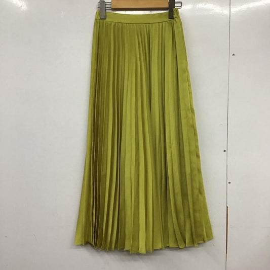 シップス SHIPS スカート ロングスカート 314-54-0726 プリーツスカート 無地 黄緑 / イエローグリーン /  レディース USED 古着 中古 10132410