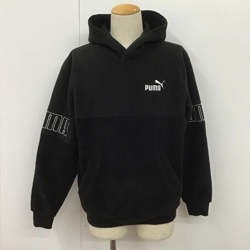 プーマ PUMA パーカー 長袖 672513-01 ウィンタライズフーディスウェット 長袖パーカー プルオーバー スポーツウェア M ロゴ、文字 黒 / ブラック / メンズ USED 古着 中古 10107113