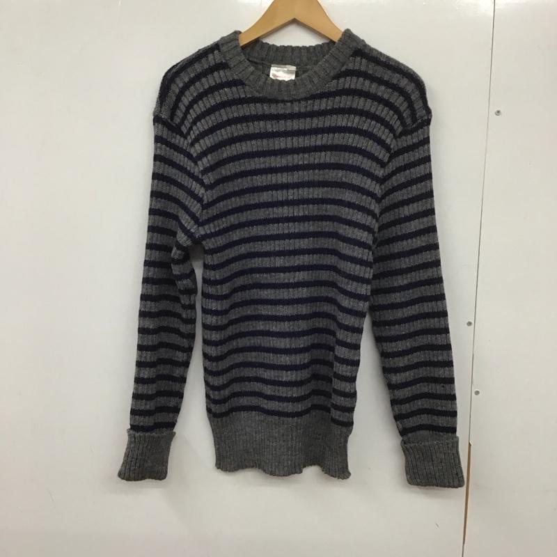 古着 USED ニット、セーター 長袖 長袖ニットカットソー クルーネック セーター L ボーダー柄 マルチカラー / マルチカラー / メンズ USED 古着 中古 10131220
