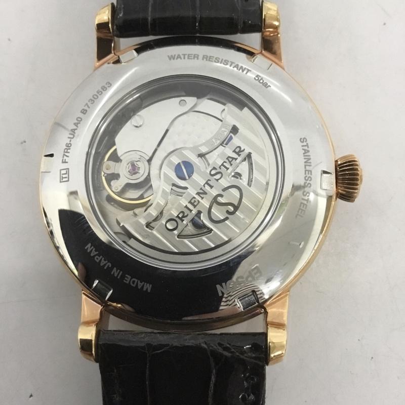 オリエントスター ORIENTSTAR 腕時計 アナログ(自動巻き) RK-HH0003S 本ワニ皮革 ロゴ、文字 黒 / ブラック / メンズ USED 古着 中古 10127479