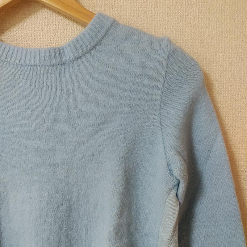 グリーンデイル ガーネット GREENDALE GARNET ニット、セーター 長袖 M 無地 X ストライプ レディース USED 古着 中古 10029270