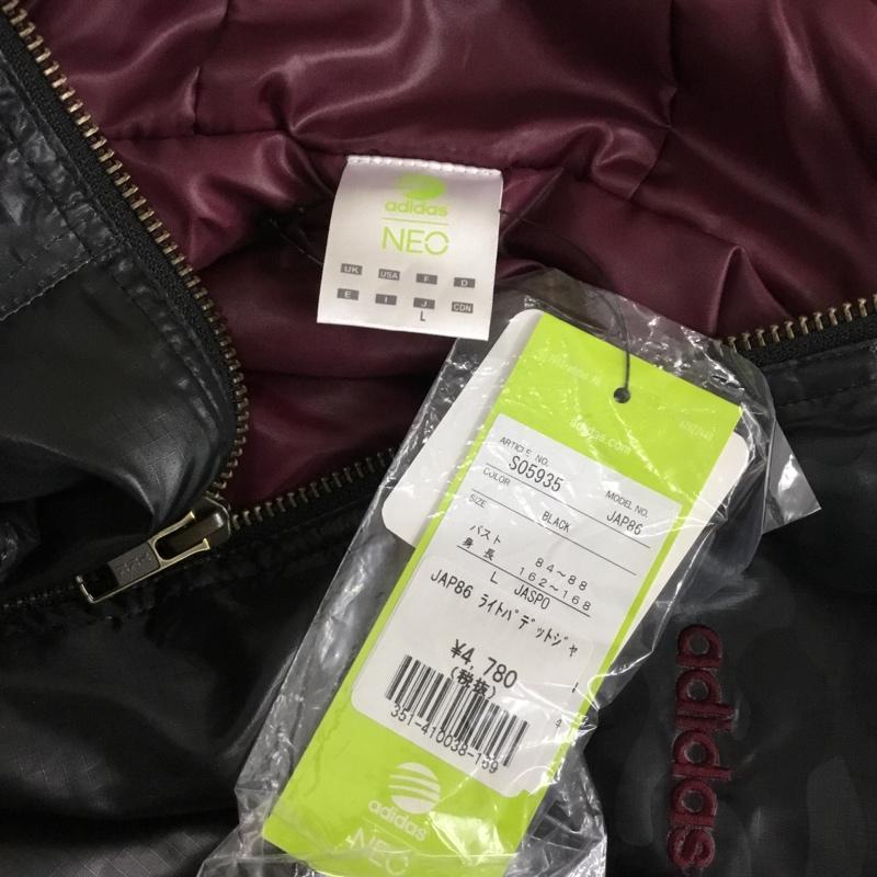 アディダスネオレーベル adidas NEO Label ジャケット、上着 ジャンパー、ブルゾン S05935 L ロゴ、文字 黒 / ブラック / レディース USED 古着 中古 10113289